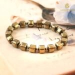 Golden Pyrite Cube Bracelet (Coated Hematite) – Wealth & Protection Crystal Jewelry - Image 2
