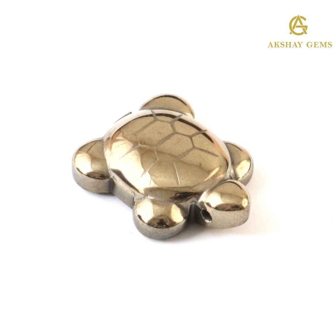 117_99908cfe-aed9-4098-aa0a-8b4465002d1c.jpg Golden Pyrite Turtle (Coated Hematite) – Vastu Decor & Good Luck Symbol - Image 1