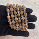 Natural Clear Quartz + Rudraksh Bracelet - Image 2
