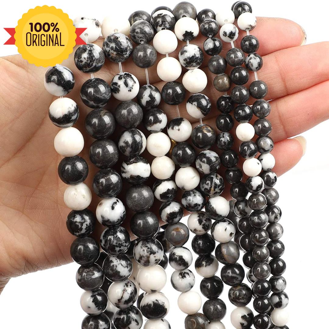 163_dd5a86ee-2855-4b93-a9b0-b6f08ec7eade.png Natural Zebra Jasper Round Beads Healing Gemstone Loose Beads - Image 1