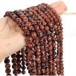Natural Mahogany Obsidian Round Beads String - Image 2