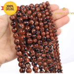 Natural Mahogany Obsidian Round Beads String
