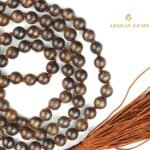 Bronzite Mala Necklace Knotted 108 Mala Beads, 108 Prayer Beads, Buddhist Meditation Mala - 8mm / Without Knot - Image 3