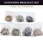Intention Crystal Bracelet Starter Kit | 7 Designs | 5 Pcs Each | 8mm Natural Gemstone Beads | Wholesale - 35 Bracelets (7 Designs × 5 Pcs)