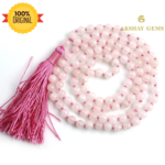 Rose Quartz Mala Necklace 108 Mala Beads, 108 Prayer Beads, Buddhist Meditation Mala - 8mm / Without Knot