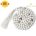 White Howlite Mala Necklace 108 Mala Beads, 108 Prayer Beads, Buddhist Meditation Mala - 8mm / Without Knot