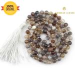 Botswana Agate Mala Necklace Knotted 108 Mala Beads, 108 Prayer Beads, Buddhist Meditation Mala - 8mm / Without Knot