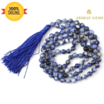 Sodalite Mala Necklace 108 Mala Beads, 108 Prayer Beads, Buddhist Meditation Mala - 8mm / With Knot