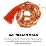 Carnelian Mala Necklace Knotted 108 Mala Beads, 108 Prayer Beads, Buddhist Meditation Mala - 8mm / With Knot - Image 3