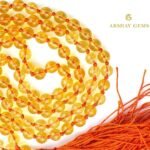 Citrine Dyed Mala Necklace 108 Mala Beads, 108 Prayer Beads, Buddhist Meditation Mala - 8mm / With Knot - Image 3