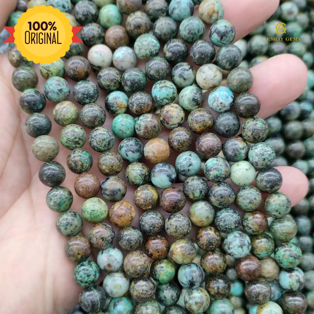2_3e76609f-4b0e-44f8-9ec3-90d9cc7e4123.png Natural African Turquoise Round Beads String - Image 1