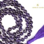 108 Amethyst Beads Japa Mala - 8mm / With knot - Image 2