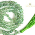 Green Aventurine Mala Necklace 108 Mala Beads, 108 Prayer Beads, Buddhist Meditation Mala - 8mm / With Knot - Image 3