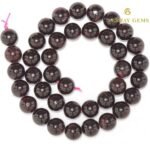 Red Garnet Round Beads String - Image 4