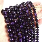 Purple Tiger Eye Round Beads Healing Gemstone Loose Beads