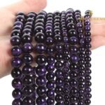 Purple Tiger Eye Round Beads Healing Gemstone Loose Beads - Image 3