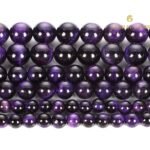 Purple Tiger Eye Round Beads Healing Gemstone Loose Beads - Image 4