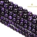 Purple Tiger Eye Round Beads Healing Gemstone Loose Beads - Image 5