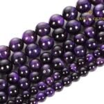 Purple Tiger Eye Round Beads Healing Gemstone Loose Beads - Image 6