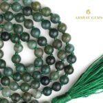 Moss Agate Mala Necklace 108 Mala Beads, 108 Prayer Beads, Buddhist Meditation Mala - 8mm / Without Knot - Image 2