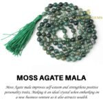 Moss Agate Mala Necklace 108 Mala Beads, 108 Prayer Beads, Buddhist Meditation Mala - 8mm / Without Knot - Image 3