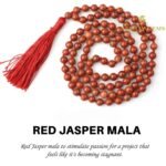 Red Jasper Mala Necklace 108 Mala Beads, 108 Prayer Beads, Buddhist Meditation Mala - 8mm / With Knot - Image 2