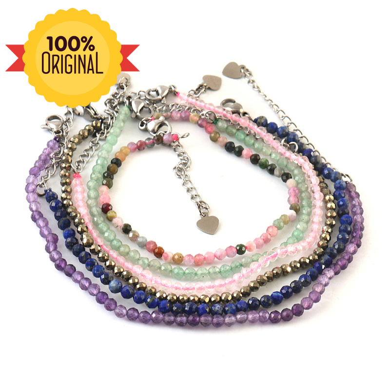 77_4bd16e17-af76-4238-86c0-7fb96fbce76a.png Set of 6 Natural Small Beads Stone (Bracelets) – 3 mm Faceted Crystal Beads (Amethyst, Rose Quartz, Pyrite, Lapis, Green Aventurine & Multi Tourmaline) - Image 1