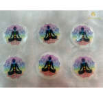 Selenite Charging Plate Coaster with 3D 7 Chakra Symbol - Image 3