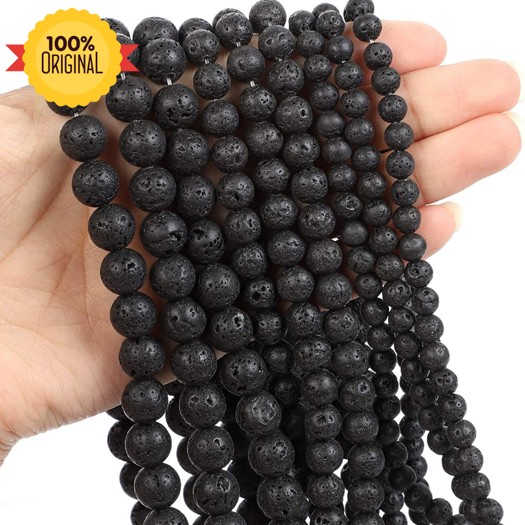 Copy_of_strings_3.png Natural Lava Round Beads Healing Gemstone Loose Beads - Image 1