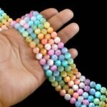 8mm Multicolor Selenite Beads String – Natural Cat’s Eye Finish Round Beads for Jewellery Making (Wholesale)