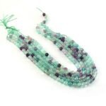 8mm Faceted Multi Fluorite Beads String – Natural Green Purple Fluorite Round Beads for Jewellery Making (Wholesale) - Image 3