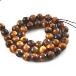 8mm Faceted Tiger Eye Beads String – Natural Golden Brown Tiger Eye Round Beads for Jewellery Making (Wholesale) - Image 3