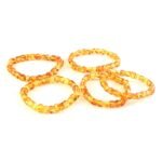 Natural Amber Cube Bracelet – Honey Yellow Transparent Gemstone Cube Beads Stretch Bracelet for Men & Women (Wholesale)