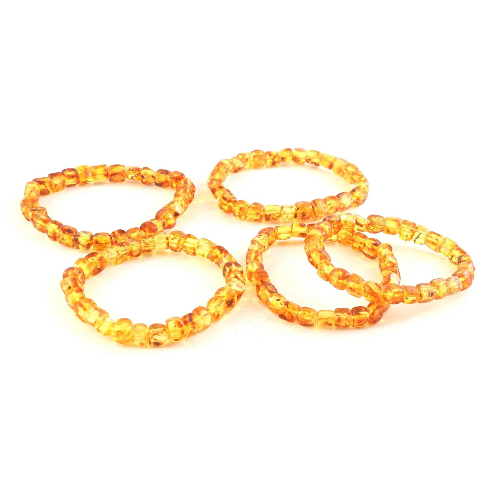 IMG_5399.jpg Natural Amber Cube Bracelet – Honey Yellow Transparent Gemstone Cube Beads Stretch Bracelet for Men & Women (Wholesale) - Image 1