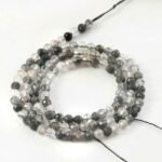 3mm Natural Black Rutile Quartz Faceted Beads String – Grey Clear Round Gemstone Loose Beads for Jewellery Making (Wholesale) - Image 3