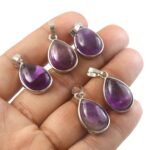Natural Amethyst Pear Pendant – Purple Teardrop Gemstone Pendant for Jewellery Making & Resale (Wholesale) - Image 2