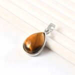 Natural Yellow Tiger Eye Pear Pendant – Golden Brown Teardrop Gemstone Pendant for Jewellery Making & Resale (Wholesale) - Image 3