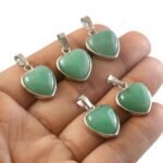 Natural Green Aventurine Heart Pendant – Soft Green Gemstone Heart Charm for Jewellery Making & Resale (Wholesale) - Image 2