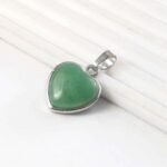 Natural Green Aventurine Heart Pendant – Soft Green Gemstone Heart Charm for Jewellery Making & Resale (Wholesale) - Image 3