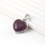 Natural Amethyst Heart Pendant – Purple Gemstone Heart Charm for Jewellery Making & Resale (Wholesale) - Image 2