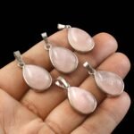 Natural Rose Quartz Pear Pendant – Soft Pink Teardrop Gemstone Charm for Jewellery Making & Resale (Wholesale) - Image 2