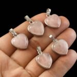 Natural Rose Quartz Heart Pendant – Soft Pink Gemstone Heart Charm for Jewellery Making & Resale (Wholesale) - Image 2
