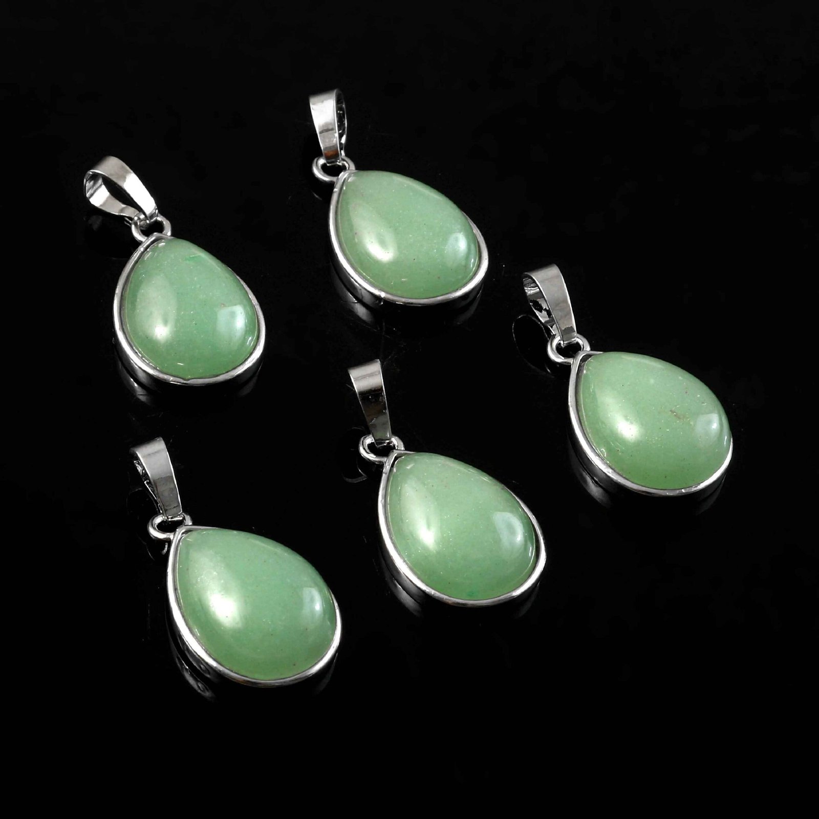 IMG_5472.jpg Natural Green Aventurine Pear Pendant – Soft Green Teardrop Gemstone Charm for Jewellery Making & Resale (Wholesale) - Image 1