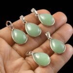 Natural Green Aventurine Pear Pendant – Soft Green Teardrop Gemstone Charm for Jewellery Making & Resale (Wholesale) - Image 2