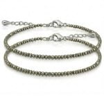 Natural Pyrite 3mm Anklet Pair (Set of 2) – Wholesale Crystal Anklet for Resellers & Jewellery Brands