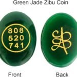 Green Jade Zibu Coin – Pack of 2 Pcs | Angelic Symbol + Grabovoi Code